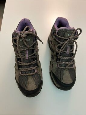 Hi-Tec Gray and Purple Women's Lace-Up Hiking Boots
